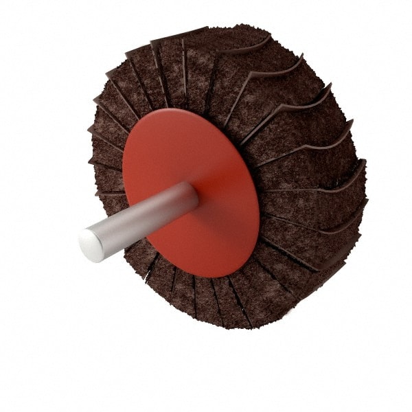 SUPERIOR ABRASIVES 3 Diam x 1 Face Width, Very Fine Aluminum Oxide Nonwoven & Coated Mounted Flap Wheel