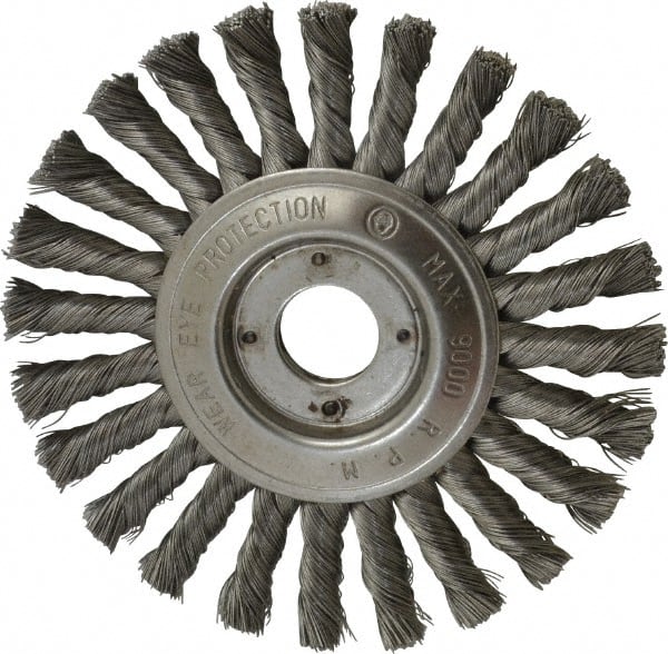 MSC INDUSTRIAL 6 OD, 7/8 Arbor Hole, Knotted Steel Wheel Brush