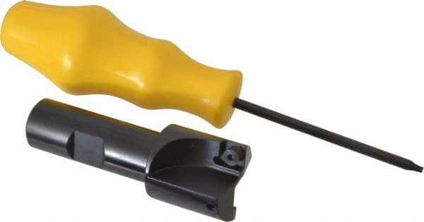 KENNAMETAL 11/8 Cut Diam, 8.64mm Max Depth, 3/4 Shank Diam, Cylindrical Shank, 31/4 OAL Indexable SquareShoulder End Mill