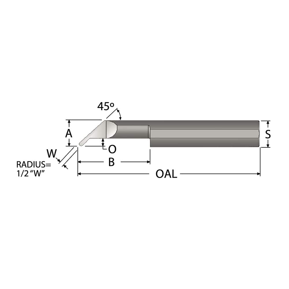SCIENTIFIC CUTTING TOOLS 0.063 Groove Width, 1/2 Min Hole Diam, 11/2 Max Hole Depth, Undercut Grooving Tool
