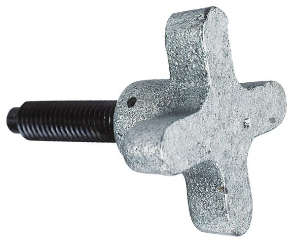 MORTON MACHINE WORKS M6x1.00 Lobed Shoulder Dog Point Tip Grade C12L14 Steel Thumb Screw