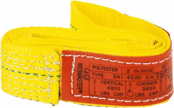 LIFT-ALL 4 Long x 2 Wide, 4,800 Lb Vertical Capacity, 1 Ply, Nylon Web Sling