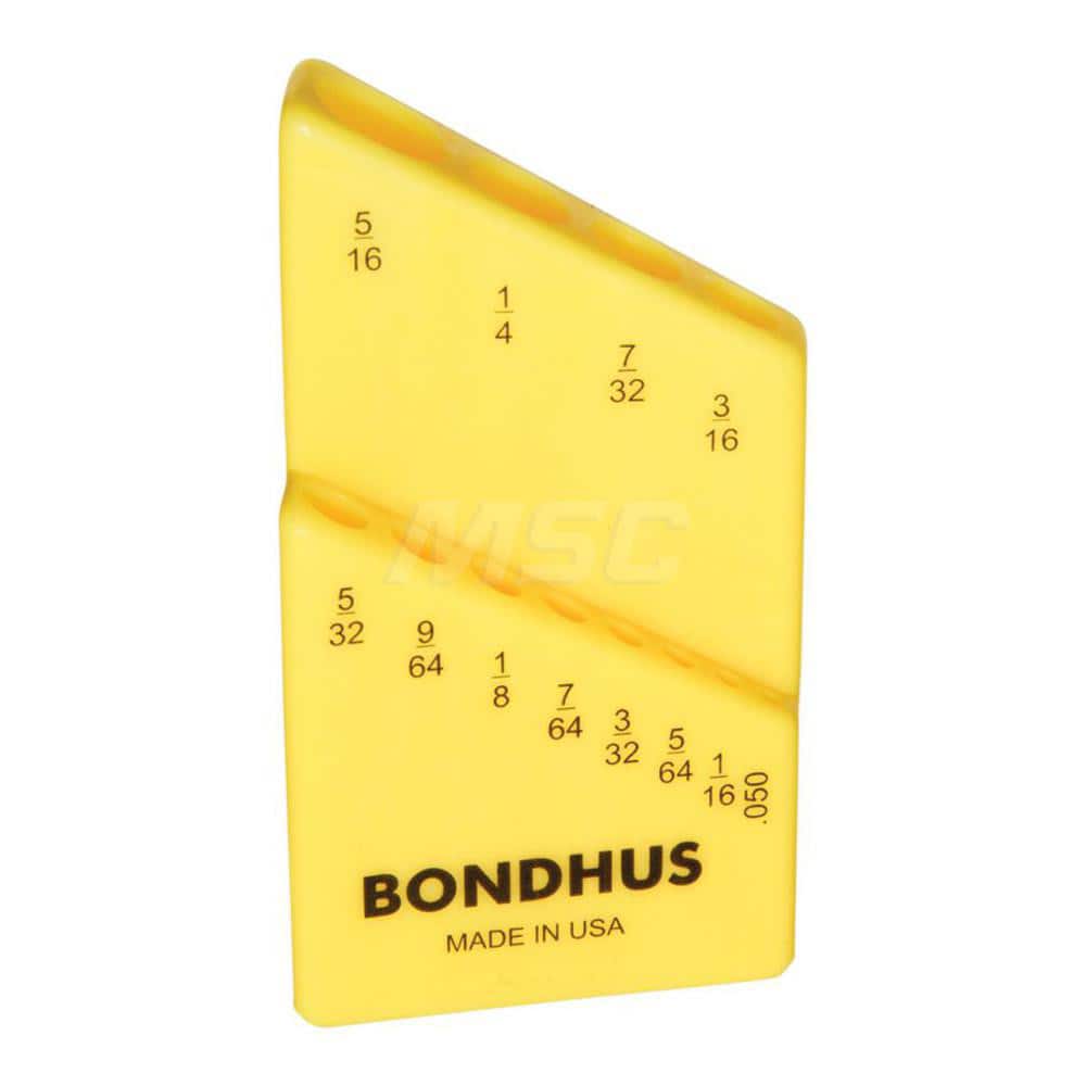 BONDHUS Hex Key Caddies & Accessories; Type: LWrench Case ; Type: LWrench Case ; Tool Type: LWrench Case ; Material: Alloy Steel ; Material: Alloy Steel ; Hex Size (Inch 0 Decimals): .05, 1/16, 5/64, 3/32, 7/64, 1/8, 9/64, 5/32, 3/16, 7/32, 1/4, 5/16, 3/8