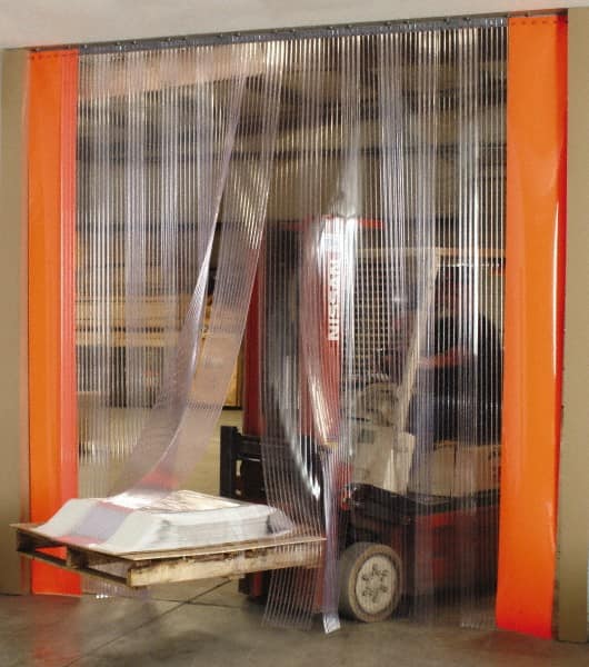 ALECO 12 Door Width x 12 Door Height Vinyl Clear Ribbed Strip Door Kit