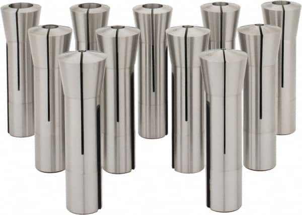 MSC INDUSTRIAL 11 Piece, 1/8 to 3/4 Capacity, R8 Collet Set