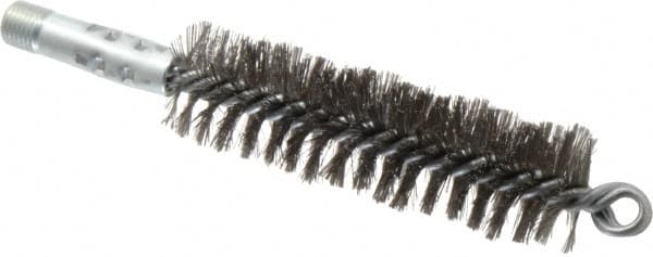SCHAEFER BRUSH 41/2 Brush Length, 11/4 Diam, Double Stem, Double Spiral Tube Brush