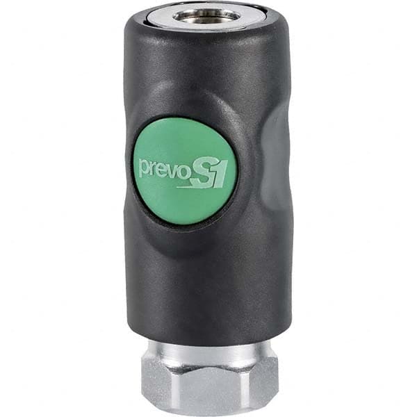 PREVOST 1/4 Female NPT European High Flow Pneumatic Hose Safety Coupler