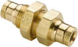 1/2 Outside Diam, Brass PushtoConnect Tube Bulkhead Union NEWELLBRANDSINC Parker. MANUFACTURER: NEWE