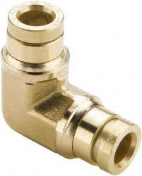 PARKER 1/4 Outside Diam, Brass PushtoConnect Tube Union Elbow