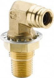 PARKER 1/2 Outside Diam, 1/2 NPTF, Brass PushtoConnect Tube Male Bulkhead Elbow