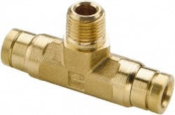 PARKER 1/4 Tube OD, 1/8 NPT Brass PushtoConnect Tube Male Branch Tee