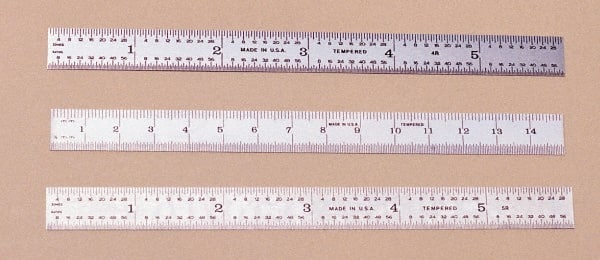 PEC TOOLS 24 Long, 1/100, 1/10 and 0.5, 1mm Graduation, Flexible Steel Rule