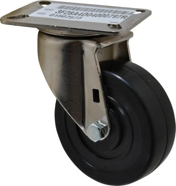 E.R. WAGNER 4 Diam x 13/8 Wide x 53/8 OAH Top Plate Mount Swivel Caster