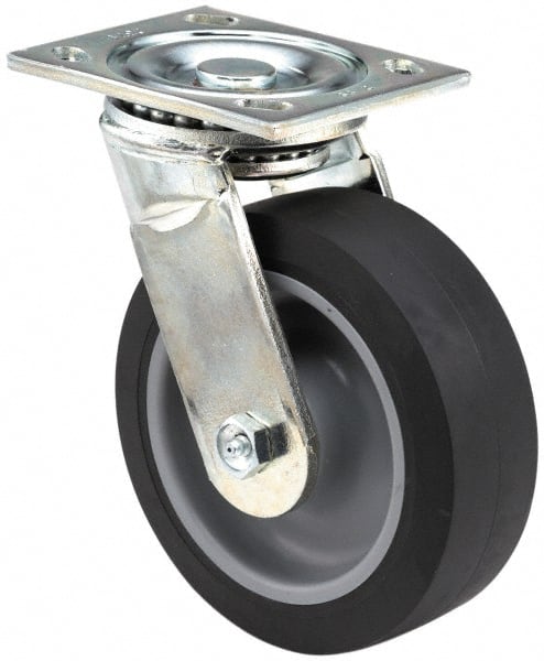 E.R. WAGNER 6 Diam x 2 Wide x 71/2 OAH Top Plate Mount Swivel Caster