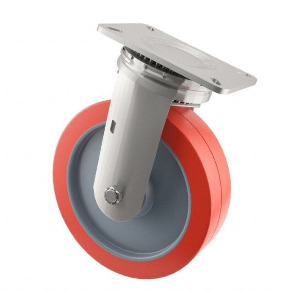 E.R. WAGNER 8 Diam x 2 Wide x 91/2 OAH Top Plate Mount Swivel Caster