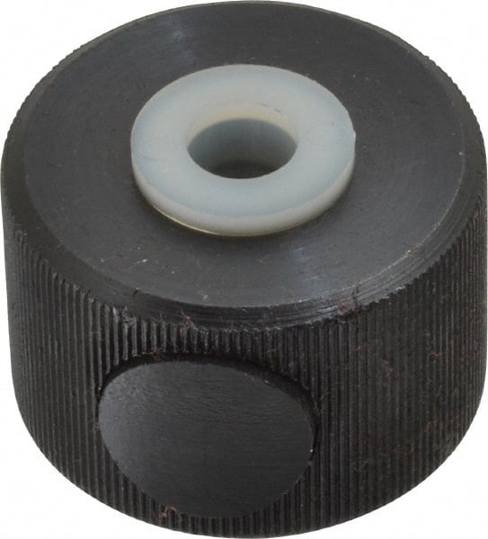 MORTON MACHINE WORKS 3/816 UNC Thread, Black Oxide Finish, Steel Round Knurled Push Button Thumb Nut