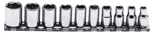 PROTO 10 Piece 1/4 Drive Chrome Finish Socket Set
