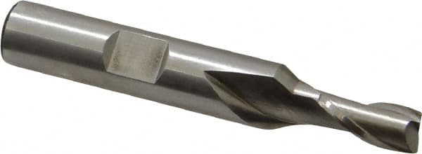 MSC INDUSTRIAL 1/4, 1/2 LOC, 3/8 Shank Diam, 25/16 OAL, 2 Flute, High Speed Steel Square End Mill
