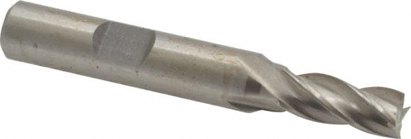 MSC INDUSTRIAL 19/64, 11/16 LOC, 3/8 Shank Diam, 21/2 OAL, 4 Flute, High Speed Steel Square End Mill