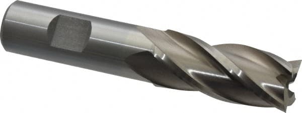 MSC INDUSTRIAL 13/16, 17/8 LOC, 3/4 Shank Diam, 41/8 OAL, 4 Flute, High Speed Steel Square End Mill