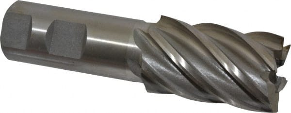 MSC INDUSTRIAL 11/4, 2 LOC, 1 Shank Diam, 41/2 OAL, 6 Flute, High Speed Steel Square End Mill