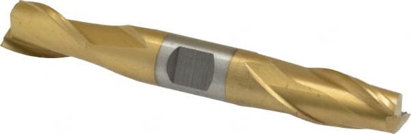 MSC INDUSTRIAL 1/2, 13/16 LOC, 1/2 Shank Diam, 33/4 OAL, 2 Flute, High Speed Steel Square End Mill