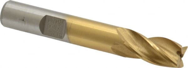 MSC INDUSTRIAL 3/8, 3/4 LOC, 3/8 Shank Diam, 21/2 OAL, 4 Flute, High Speed Steel Square End Mill