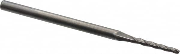 ACCUPRO 1&deg; 1/16 Small End Diam, 1/2 LOC, 3 Flute Solid Carbide Tapered Ball End Mill