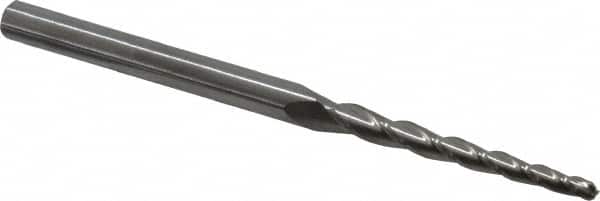ACCUPRO 1.5&deg; 3/32 Small End Diam, 11/4 LOC, 3 Flute Solid Carbide Tapered Ball End Mill