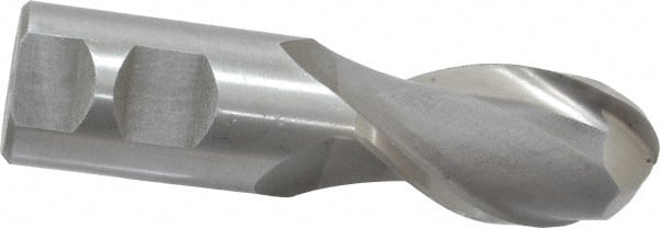 MSC INDUSTRIAL 11/4 Diam, 21/2 LOC, 2 Flute High Speed Steel Ball End Mill