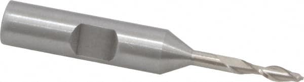 MSC INDUSTRIAL 1/8 Diam, 3/8 LOC, 2 Flute High Speed Steel Ball End Mill