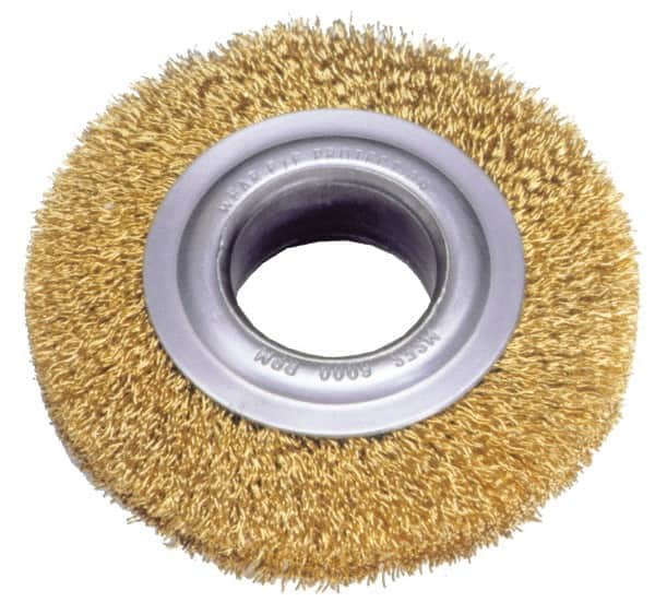 MSC 8 OD, 2 Arbor Hole, Crimped Brass Wheel Brush