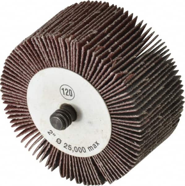 CGW ABRASIVES 2 Diam x 1 Face Width, Fine Aluminum Oxide Coated Mounted Flap Wheel