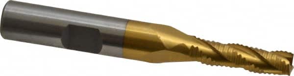 MSC INDUSTRIAL 1/4 Diam, Fine Pitch, 7/8 LOC, 3 Flute Cobalt Roughing Square End Mill