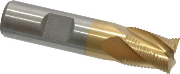 MSC INDUSTRIAL 5/8 Diam, Fine Pitch, 3/4 LOC, 4 Flute Cobalt Roughing Square End Mill