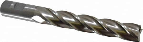 MSC INDUSTRIAL 7/8, 5 LOC, 7/8 Shank Diam, 71/4 OAL, 4 Flute, High Speed Steel Square End Mill