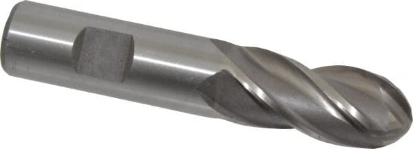 MSC INDUSTRIAL 3/4 Diam, 15/8 LOC, 4 Flute High Speed Steel Ball End Mill