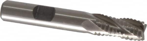 MSC INDUSTRIAL 3/8 Diam, Coarse Pitch, 3/4 LOC, 4 Flute Cobalt Roughing Square End Mill