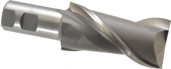 MSC INDUSTRIAL 2, 4 LOC, 11/4 Shank Diam, 61/2 OAL, 2 Flute, High Speed Steel Square End Mill