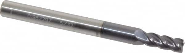 ACCUPRO 5/32, 3/8 LOC, 3/16 Shank Diam, 2 OAL, 4 Flute, Solid Carbide Square End Mill