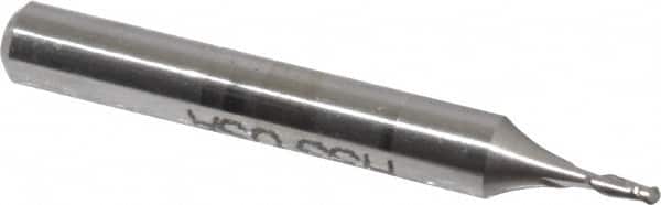MSC 0.05 Diam, 0.15 LOC, 2 Flute High Speed Steel Ball End Mill