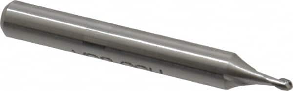 MSC 0.06 Diam, 0.09 LOC, 2 Flute High Speed Steel Ball End Mill