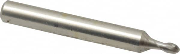 MSC 0.09 Diam, 0.135 LOC, 2 Flute High Speed Steel Ball End Mill