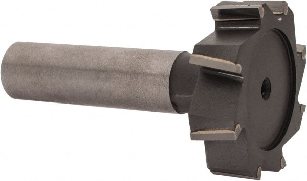 MSC 13/8 Diam x 3/8 Face Width, CarbideTipped, 8 Teeth, Shank Connection Woodruff Keyseat Cutter