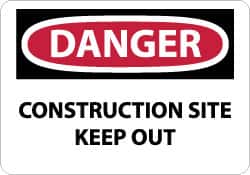 NMC Danger Construction Site Keep Out, 10 Long x 14 Wide, Aluminum Safety Sign