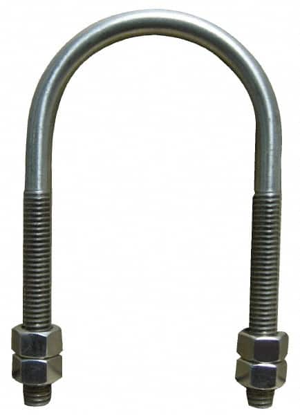 EMPIRE 7/89 UNC, 133/4 Long, Round U Bolt Clamp with No Mount Plate for 12 Pipe