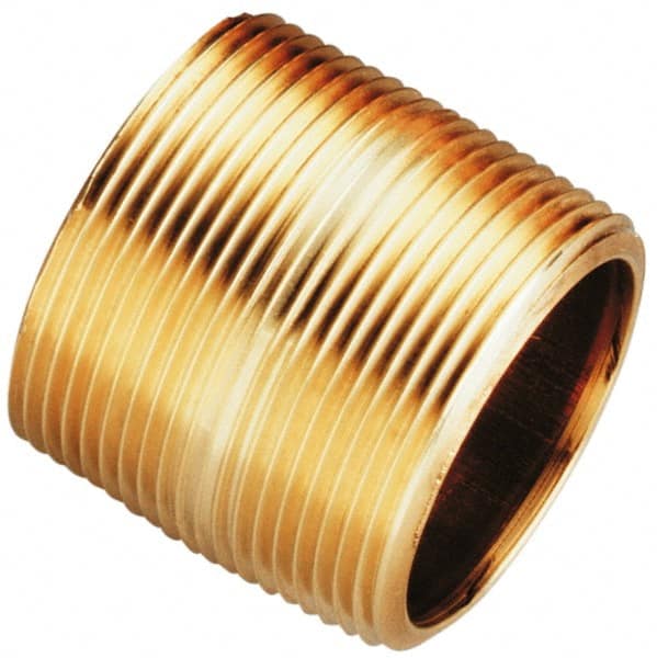 MERIT BRASS 10 Long, 11/4 Pipe Threaded Brass Pipe Nipple
