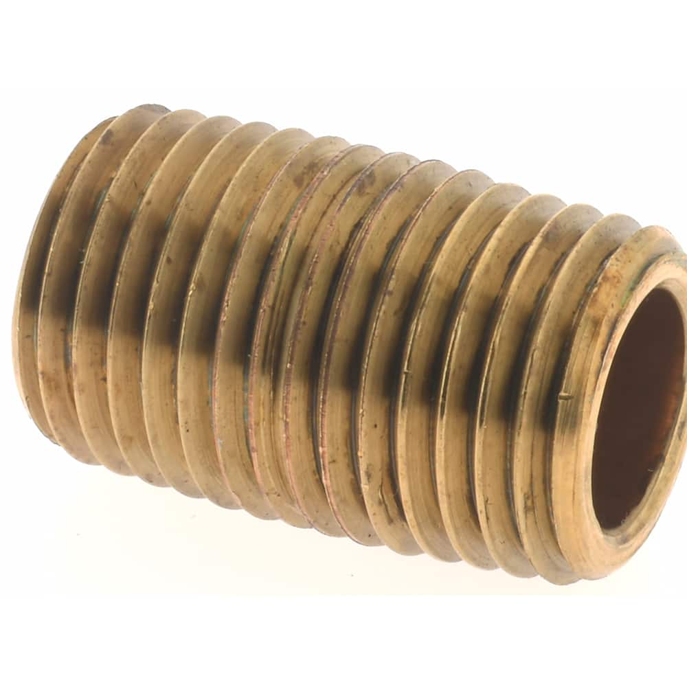 MERIT BRASS 7/8 Long, 1/4 Pipe Threaded Brass Pipe Nipple