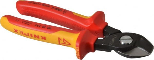 KNIPEX 61/2 OAL, 1 AWG Capacity, Insulated Cable Cutter Pliers
