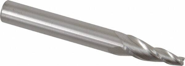 ACCUPRO 7&deg; 1/8 Small End Diam, 3/4 LOC, 3 Flute Solid Carbide Tapered Square End Mill